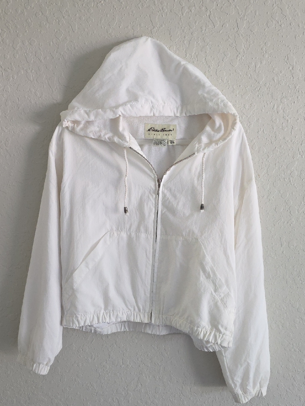 Eddie Bauer White Hooded Zip Jacket